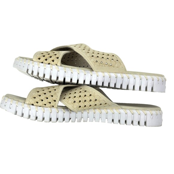 Ilse Jacobsen Tulip Cross Band Sandal Slide Milk Cream US 9.5  EU 40 READ - Picture 5 of 11